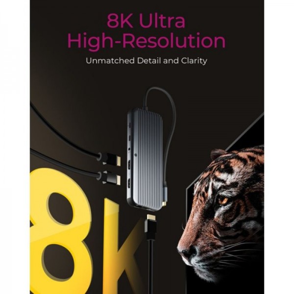 IcyBox IB-DK4060-CPD priključna postaja s trojnim video izhodom