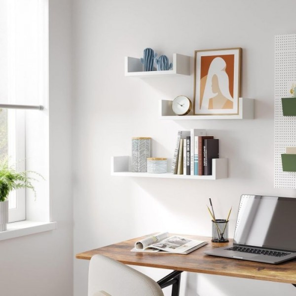 SONGMICS komplet 3 plavajočih polic 60 -45 -30cm