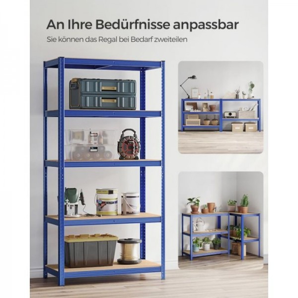 SONGMICS Regal 200 x 100 x 50 cm rjavo-moder,GLR050Q01