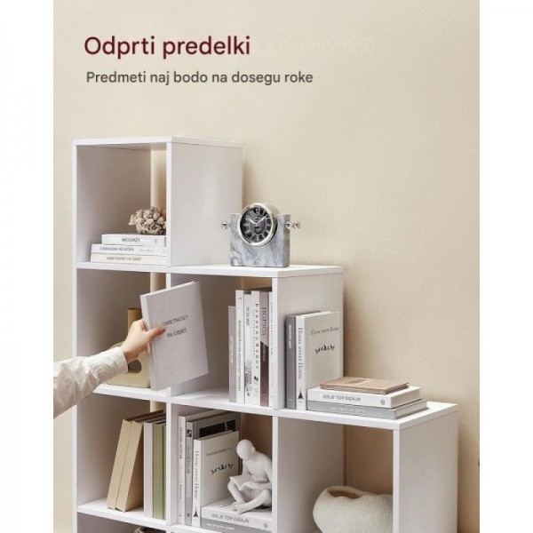 VASAGLE omara ali regal s 10 odprtimi predali, bela