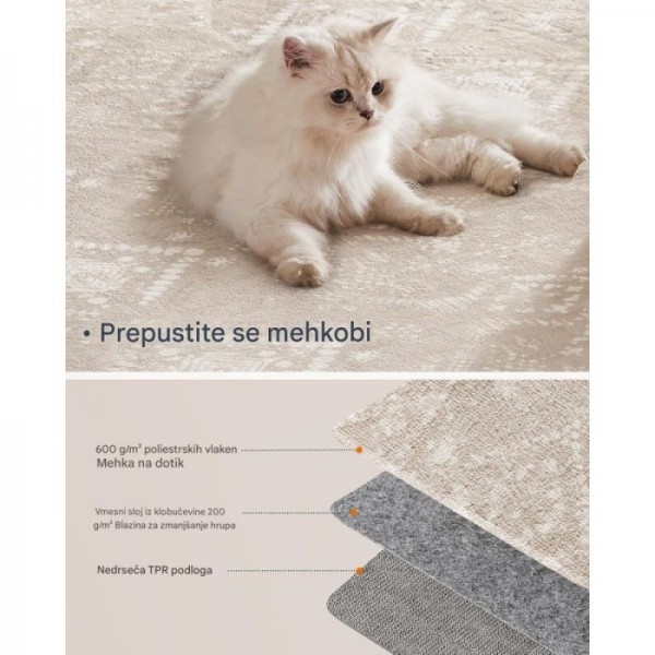 SONGMICS HOME Nedrseča preproga v barvi kapučina