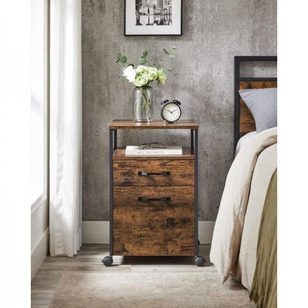 VASAGLE premični predalnik z industrijskim videzom