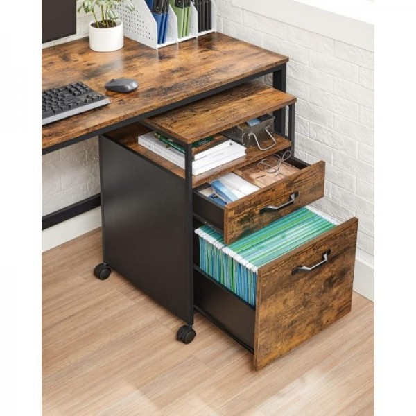 VASAGLE premični predalnik z industrijskim videzom