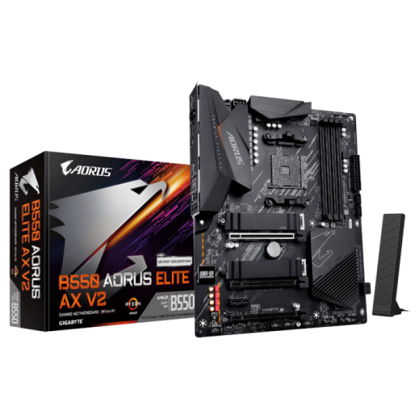GIGABYTE B550 AORUS ELITE AX V2, DDR4, SATA3, USB3.2Gen2, DP, 2.5GbE, WIFI, AM4 ATX