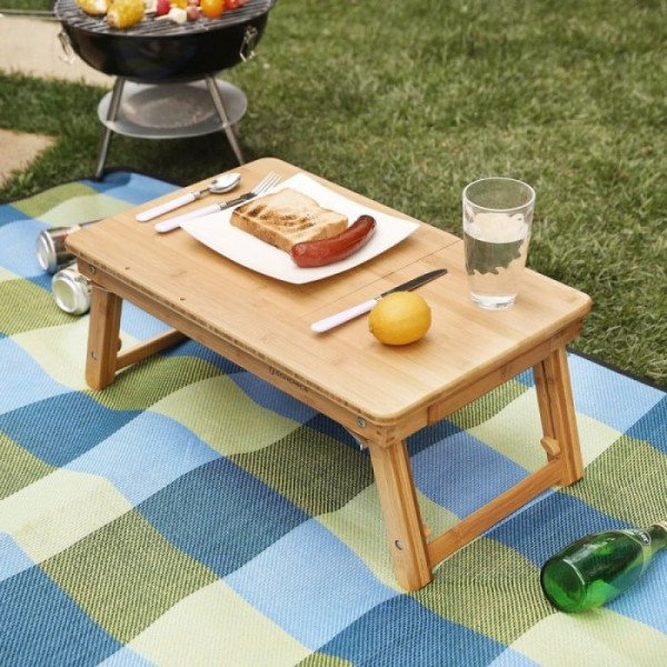 SONGMICS nastavljiva mizica za prenosni računalnik iz bambusa LLD01N