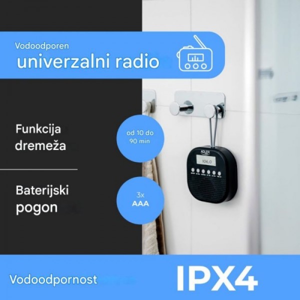 Adler Vodoodporni univerzalni radio AD 1912