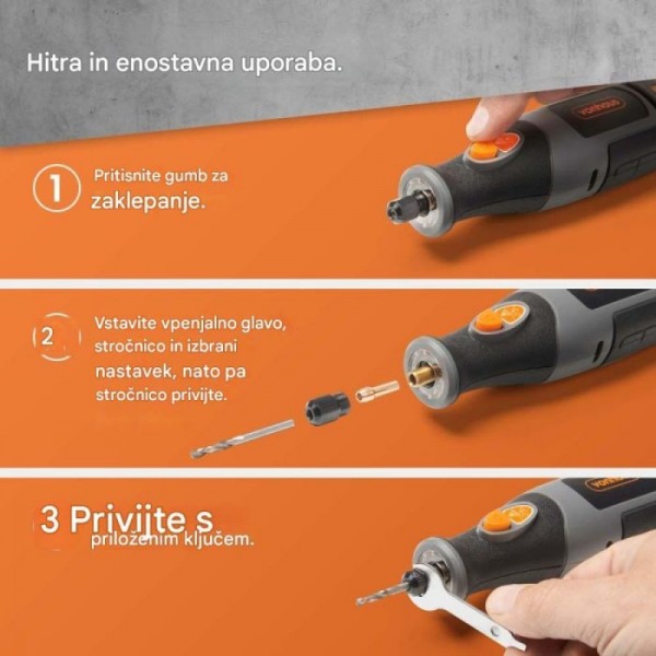 VonHaus večnamensko baterijsko rotacijsko orodje s kovčkom