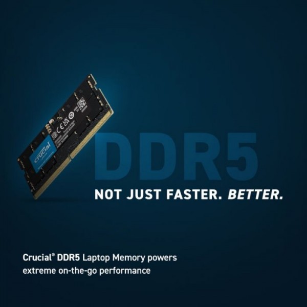 Crucial 16GB DDR5-4800 SODIMM PC5-38400 CL40, 1.1V