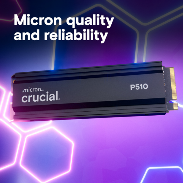 Crucial P510 2TB PCIe Gen5 NVMe 2280 M.2 SSD s hladilnikom Crucial P510 2TB PCIe Gen5 NVMe 2280 M.2 SSD s hladilnikom