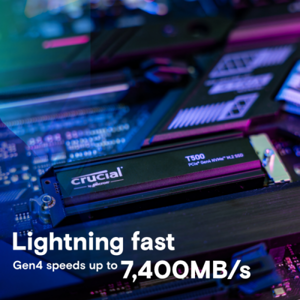 Crucial T500 2TB PCIe Gen4 NVMe M.2 SSD s hladilnikom