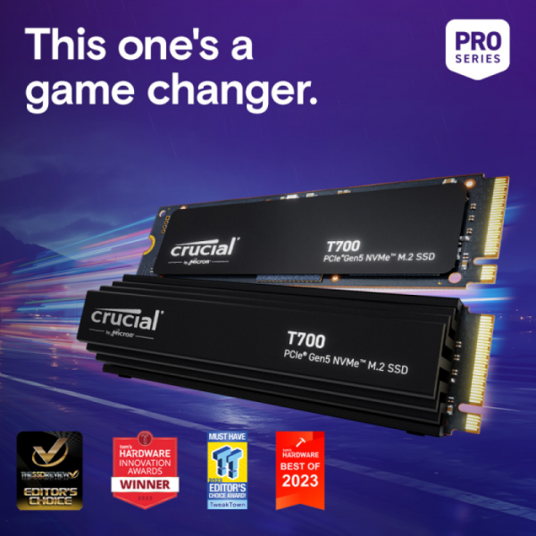 Crucial T700 4TB PCIe Gen5 NVMe M.2 SSD s hlajenjem