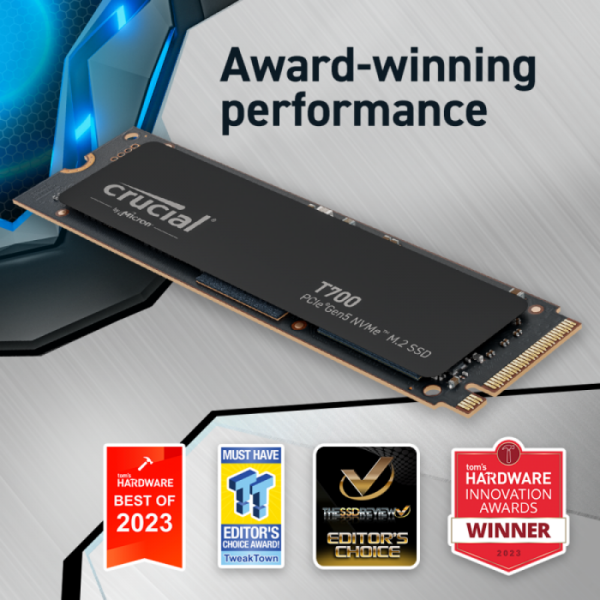 Crucial T700 2TB PCIe Gen5 NVMe M.2 SSD