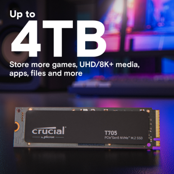 Crucial T500 4TB PCIe Gen4 NVMe M.2 SSD s hladilnikom Crucial T500 4TB PCIe Gen4 NVMe M.2 SSD s hladilnikom