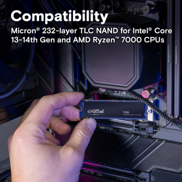 Crucial T500 4TB PCIe Gen4 NVMe M.2 SSD s hladilnikom Crucial T500 4TB PCIe Gen4 NVMe M.2 SSD s hladilnikom