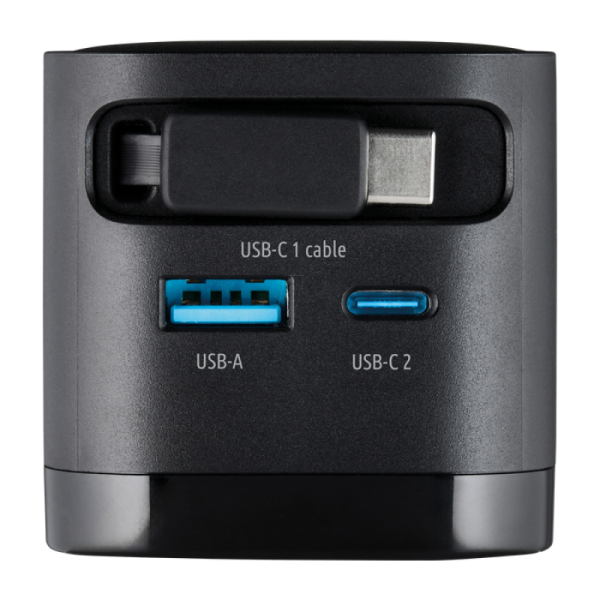 Intenso 65W GaN napajalnik z vgrajenim kablom USB-C, črn