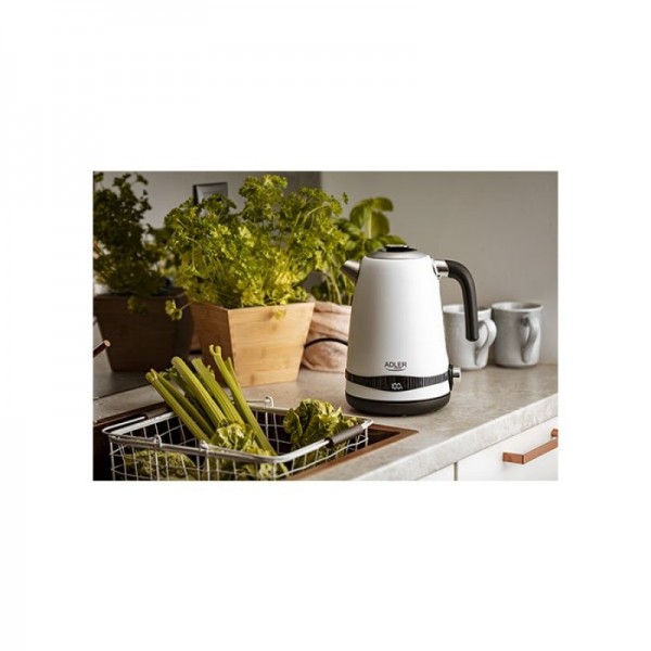 Adler grelnik vode 1,7L z LCD zaslonom/nastavitev temperature bel AD1295w