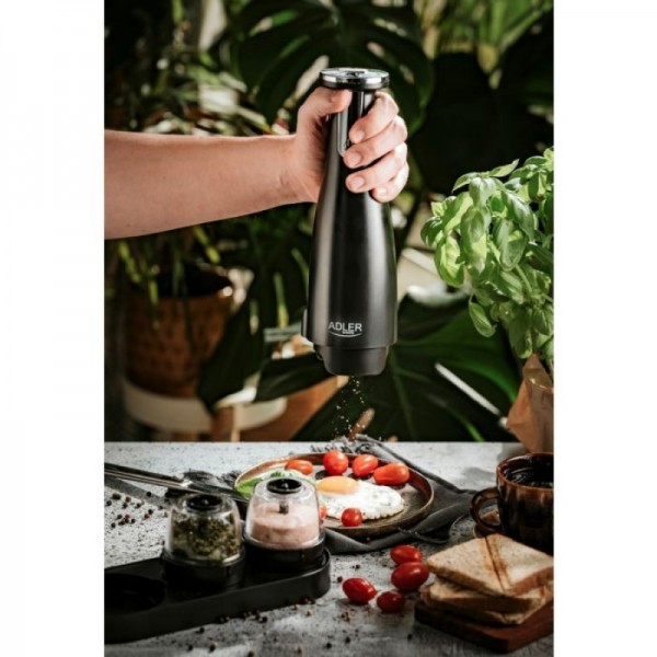 Adler AD4449b Električni mlin za sol in poper -set 3brusilniki -USB črn