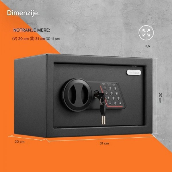 VonHaus Varnostni sef Sef 8,5 L – majhna velikost VonHaus Varnostni sef Sef 8,5 L – majhna velikost
