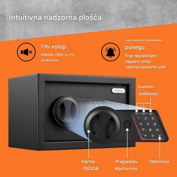 VonHaus Varnostni sef Sef 8,5 L – majhna velikost VonHaus Varnostni sef Sef 8,5 L – majhna velikost