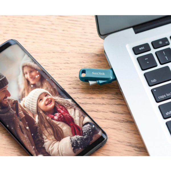 SanDisk 64GB Ultra Dual Drive Go USB-C/A 3.2 USB ključ (moder)