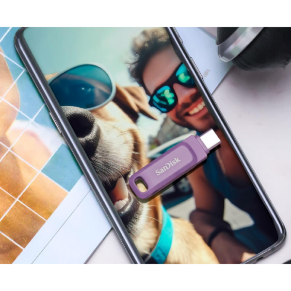 SanDisk 128GB Ultra Dual Drive Go USB-C/A 3.2 USB ključ (vijoličen)