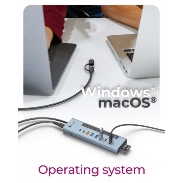 IcyBox IB-HUB1742CR-C2PD 11-v-1 hub  USB-C, PD vmesnik in čitalec kartic