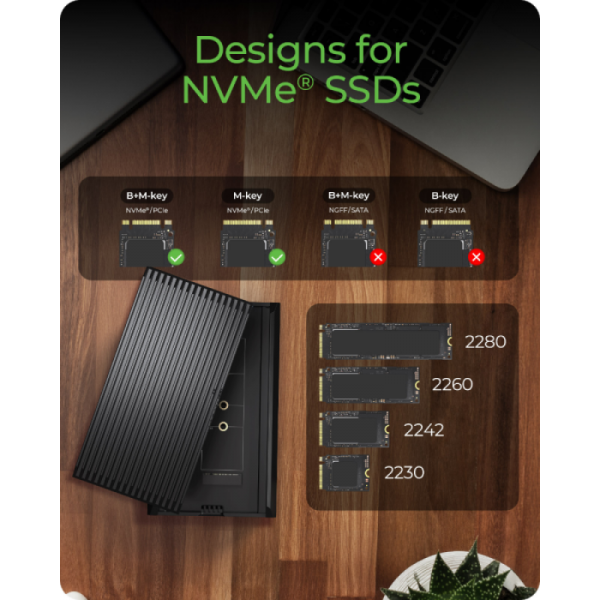 IcyBox IB-1920M-C42 ohišje za M.2 NVMEe z USB 4 tehnologijo