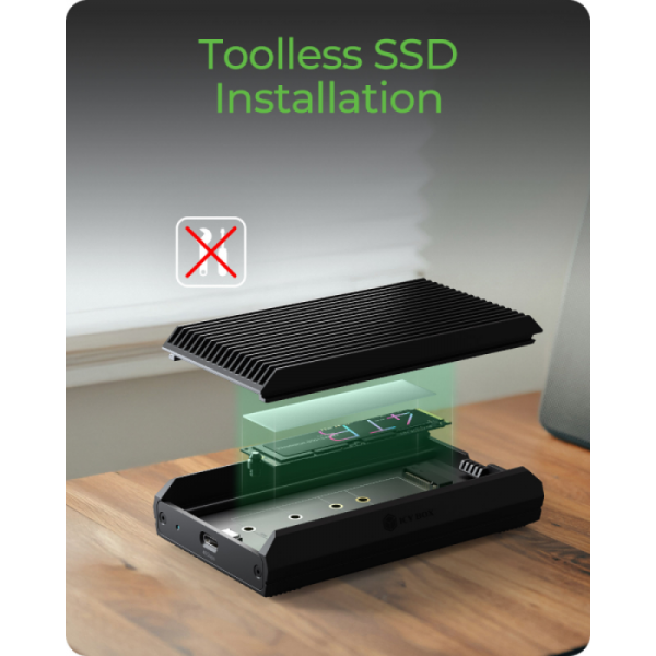 IcyBox IB-1920M-C42 ohišje za M.2 NVMEe z USB 4 tehnologijo