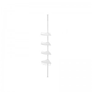 SONGMICS Kotno teleskopsko stojalo s policami za kopalnice bele barve 85-305 cm, BCB001A