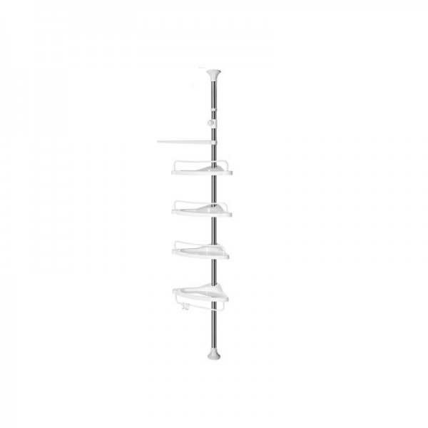 SONGMICS Kotno stojalo s policami za kopalnice belo srebrne barve  95-300 cm, BCB02SW