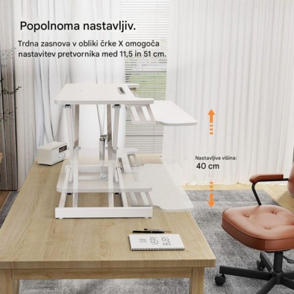 VonHaus Nastavek za stoječo pisalno mizo – bel