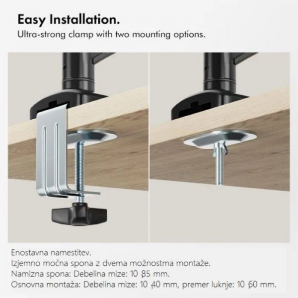 VonHaus dvojni namizni nosilec do diagonale 32 plinska vzmet 3000915