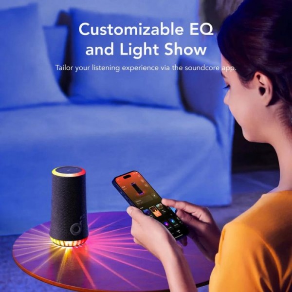 Anker Soundcore prenosni Bluetooth zvočnik Glow, črn