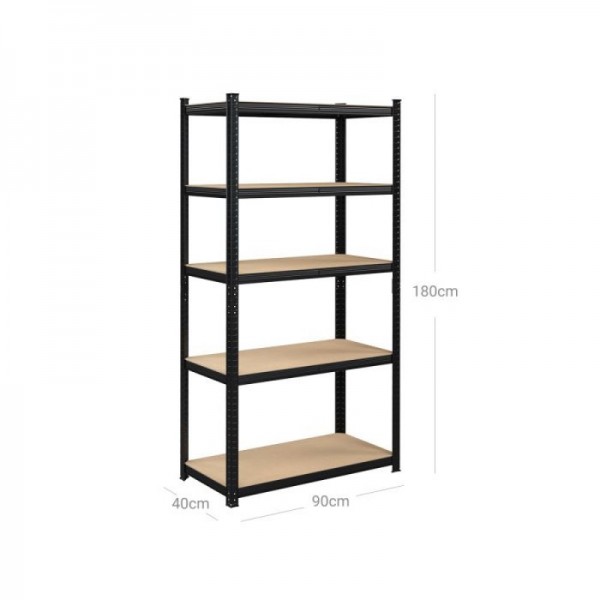 SONGMICS Regal 40 x 90 x 180 cm rjavo-črna, GLR040B01