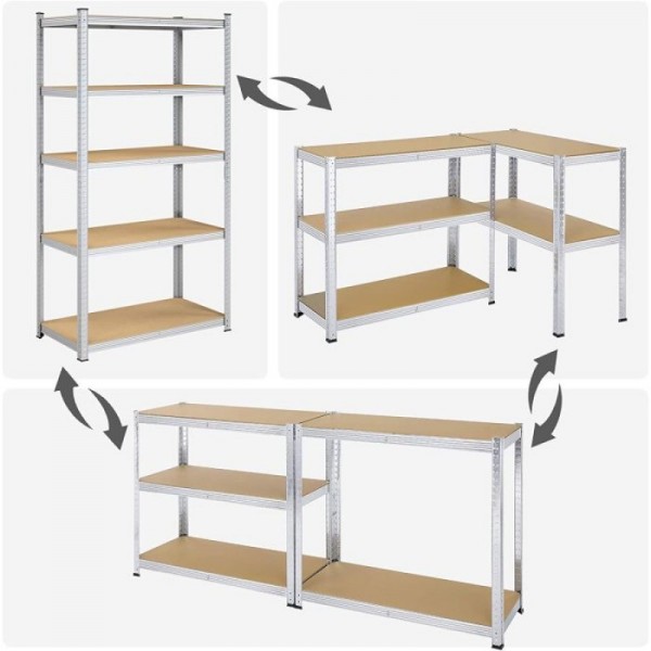 SONGMICS Regal 50 x 100 x 200 cm bež-srebrna, GLR050E01 SONGMICS Regal 50 x 100 x 200 cm bež-srebrna, GLR050E01