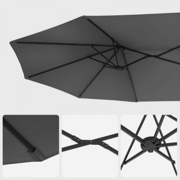 SONGMICS Senčnik velik 460 x 270 cm siv, GPU36GY