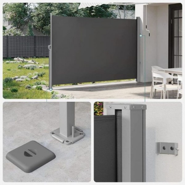SONGMICS Stranski senčnik 180 x 450 cm antracit, GSA589G01