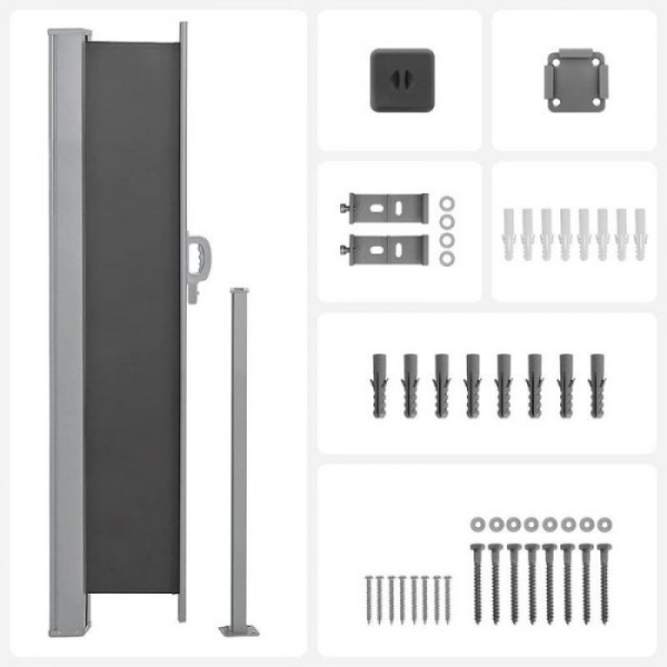 SONGMICS Stranski senčnik 180 x 450 cm antracit, GSA589G01