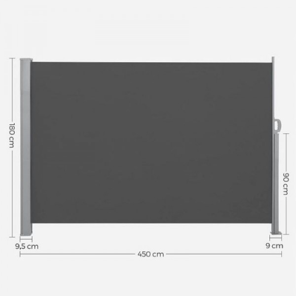 SONGMICS Stranski senčnik 180 x 450 cm antracit, GSA589G01