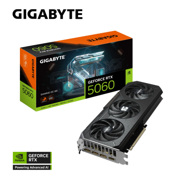 Grafična kartica GIGABYTE GeForce RTX 5060 Gaming OC 8G, 8GB GDDR7, PCI-E 5.0