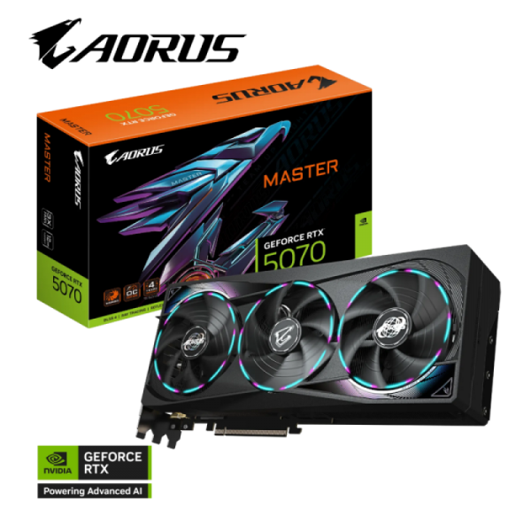 Grafična kartica GIGABYTE AORUS GeForce RTX 5070 MASTER 12G, 12GB GDDR7, PCI-E 5.0