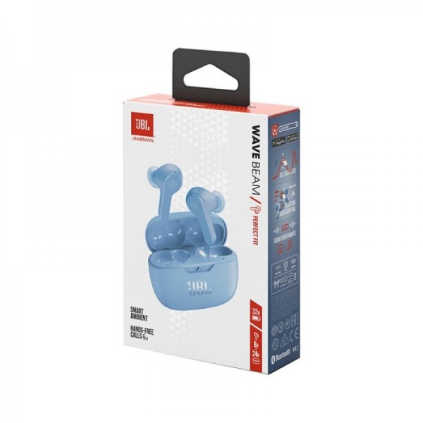 JBL Vibe Beam TWS brezžične slušalke z mikrofonom, modre