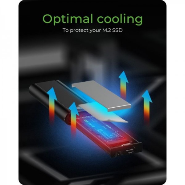 IcyBox IB-1807MT-C31 ohišje za 1x M.2 NVMe SSD z vmesnikom USB-C 3.2 in zaščito pred pisanjem IcyBox IB-1807MT-C31 ohišje za 1x M.2 NVMe SSD z vmesnikom USB-C 3.2 in zaščito pred pisanjem