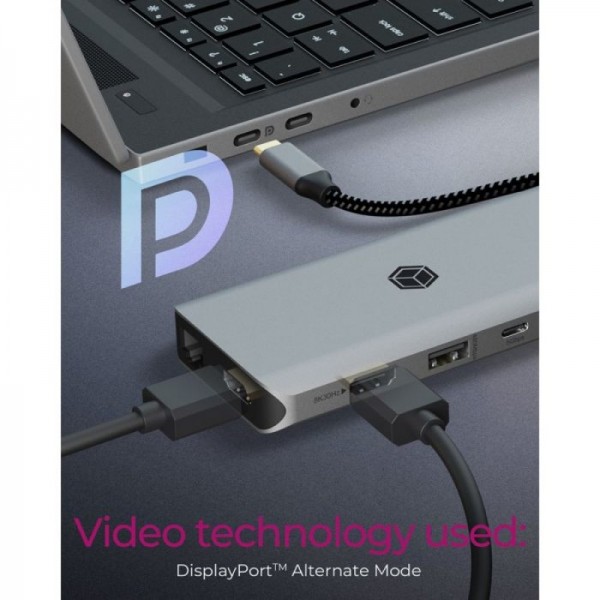 IcyBox IB-DK4061-CPD 12v1 USB-C priklopna postaja za prenosnike s Power Delivery do 100W
