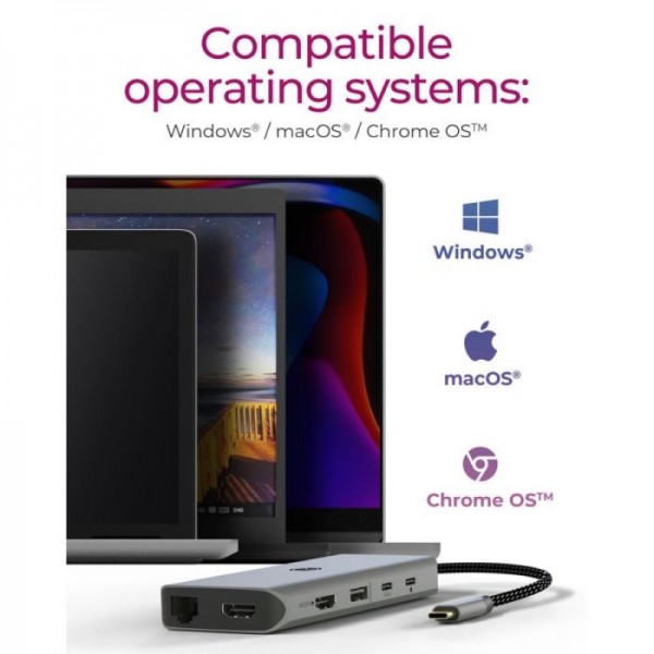 IcyBox IB-DK4061-CPD 12v1 USB-C priklopna postaja za prenosnike s Power Delivery do 100W