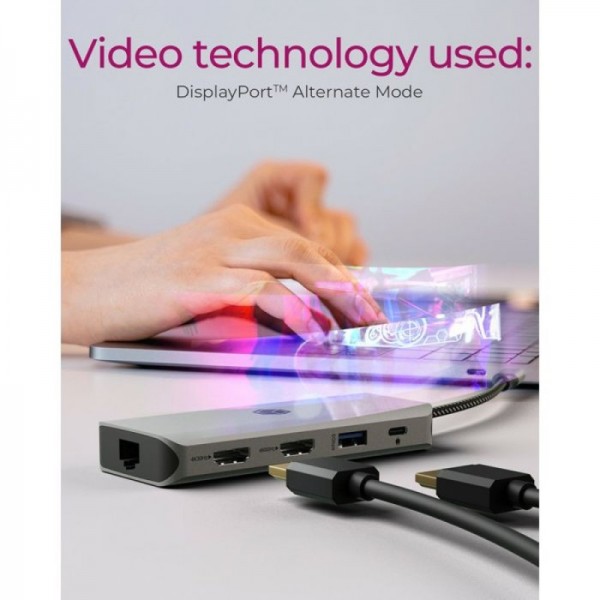 IcyBox IB-DK4012-CPD USB-C priklopna postaja 9v1 s Power Delivery 100W