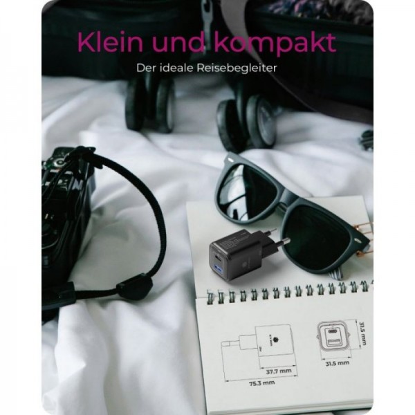 IcyBox IB-PS1020-PD 20W polnilnik USB-A in USB-C IcyBox IB-PS1020-PD 20W polnilnik USB-A in USB-C