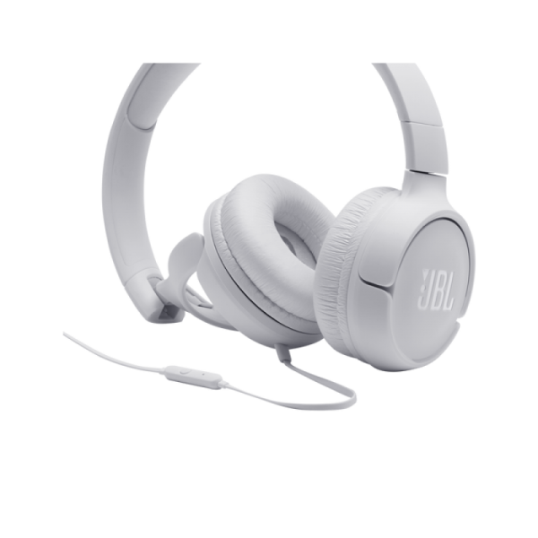 JBL Tune 500 naglavne slušalke z mikrofonom, bele