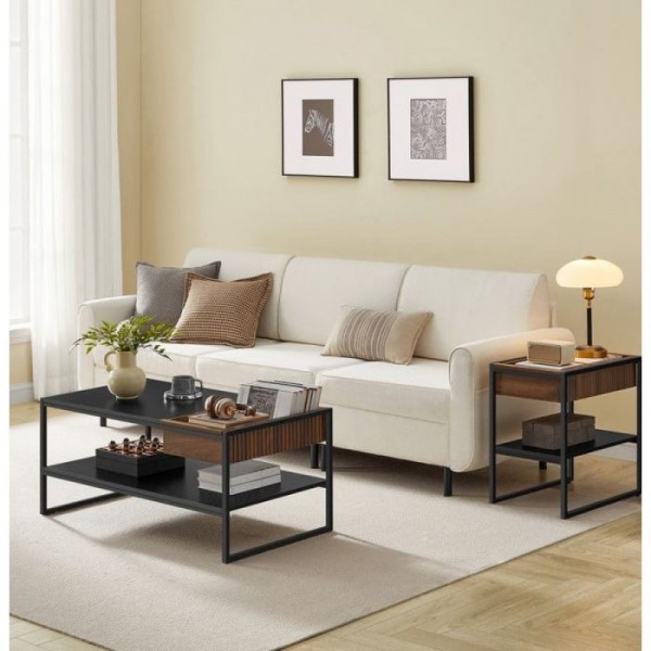 VASAGLE stranska mizica, rustikalno rjava