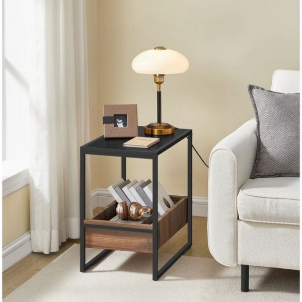 VASAGLE stranska mizica, rustikalno rjava